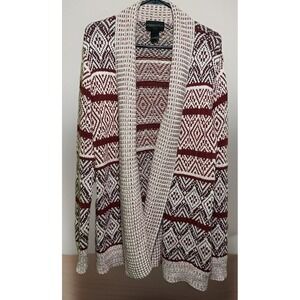 Absolutely Creative Worldwide Cardigan Sweater Women's L Made In USA Maroon